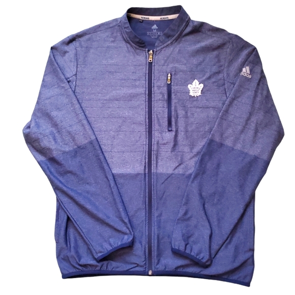 Toronto Maple Leafs Adidas Climacool Zip Up Jacket. Blue. Medium. - Picture 1 of 9